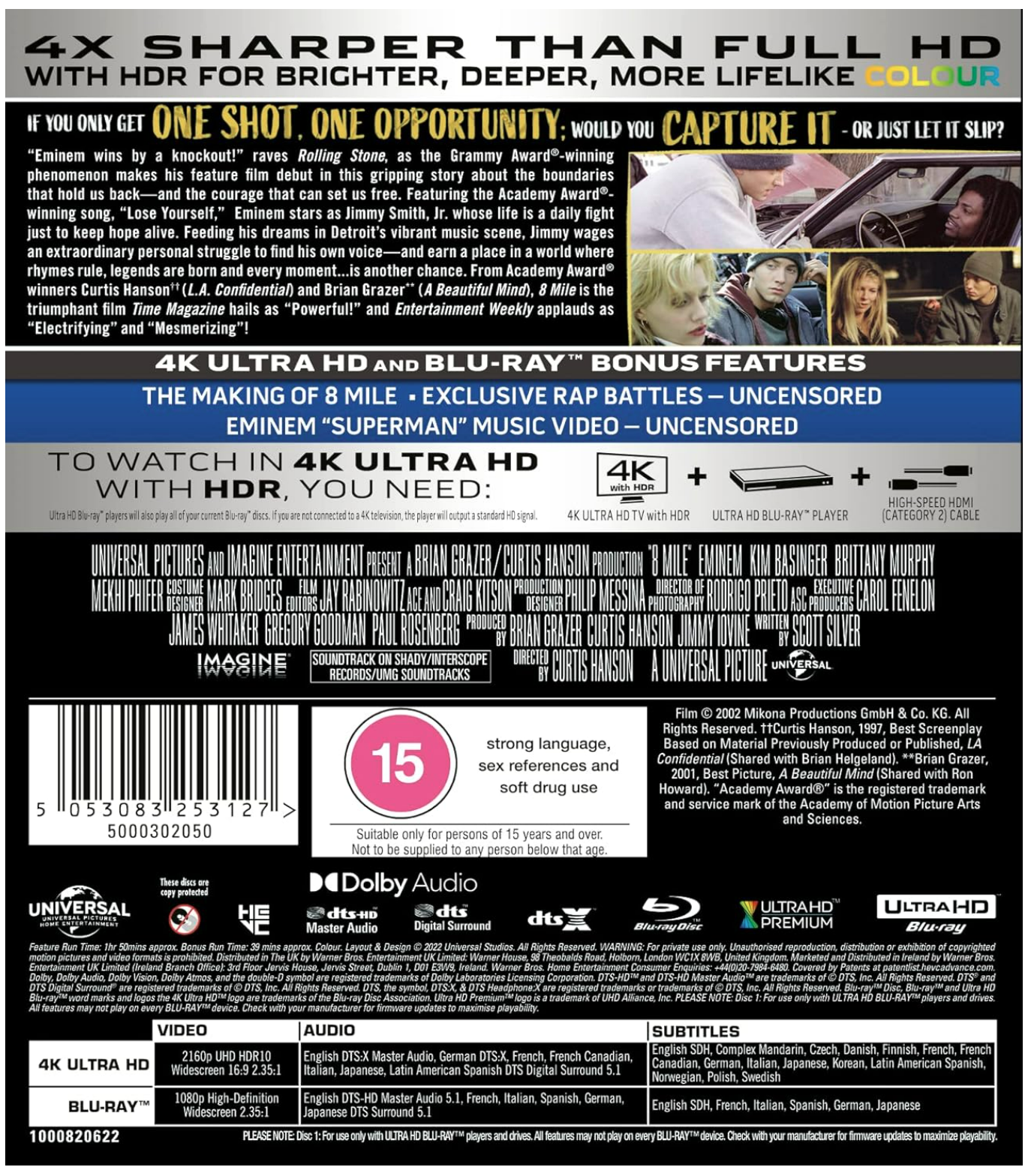 8 Mile 4K Ultra HD - Blu-ray
