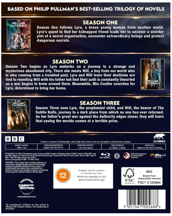 His Dark Materials Series 1-3 - Blu-ray