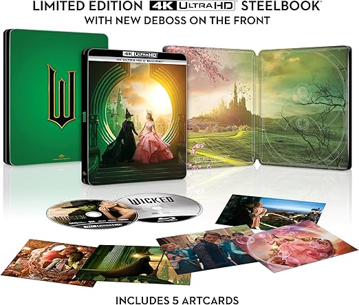 Wicked 4K UHD & Blu-Ray Limited Edition Steelbook & Artcards - PRE-ORDER-10-NOVEMBER-2025