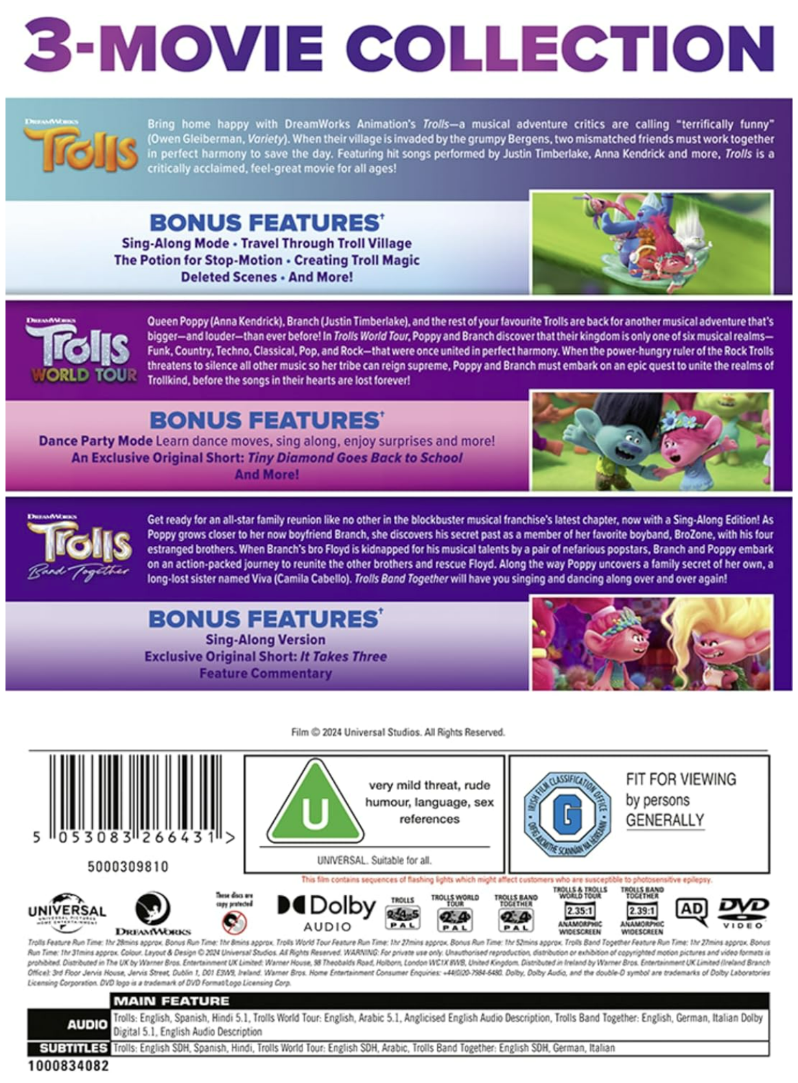 Trolls 3-Movie Collection - DVD